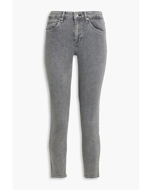 Rag & Bone Gray Cate Cropped Mid-rise Skinny Jeans