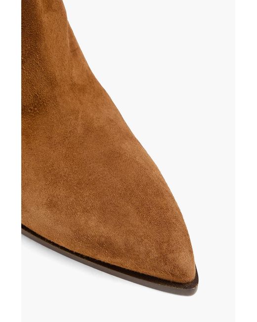 Aquazzura Brown Fringed Suede Ankle Boots