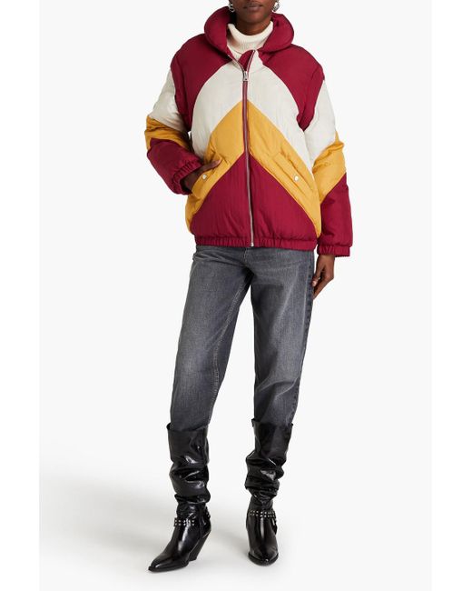 Isabel Marant Pink Bacelia Color-block Quilted Padded Shell Jacket
