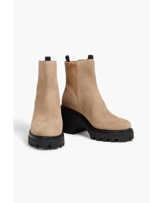 Rag & Bone White Quinn Suede Platform Ankle Boots
