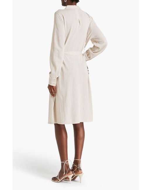 Missoni White Metallic Crochet-knit Cotton-blend Shirt Dress