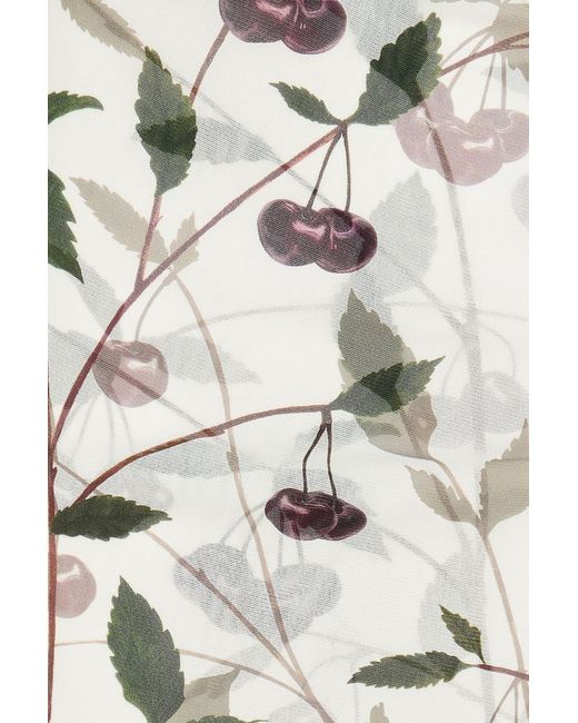 Stella McCartney White Ruched Printed Tulle Midi Pencil Skirt