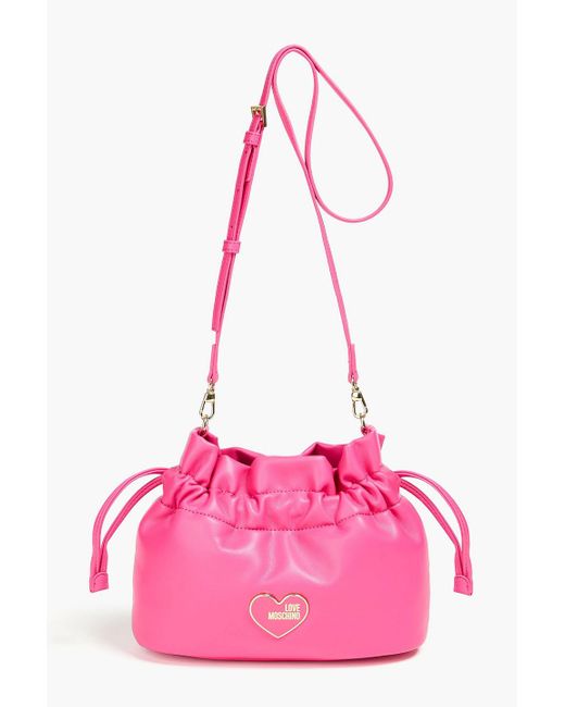 Love Moschino Pink Faux Leather Bucket Bag