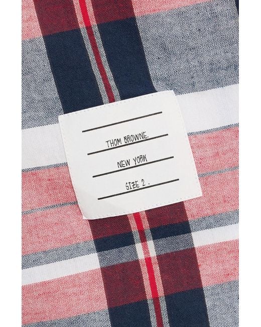 Thom Browne Blue Checked Cotton Shirt for men