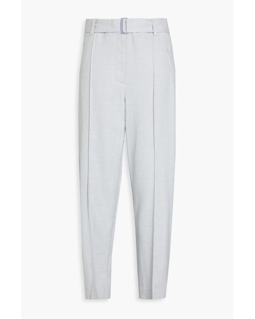 3.1 Phillip Lim White Belted Woven Tapered Pants