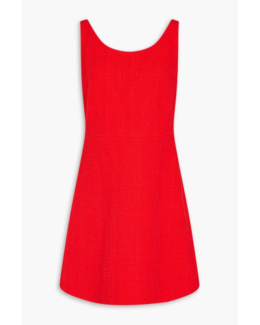 Theory Red Ballerina Cotton-blend Tweed Mini Dress
