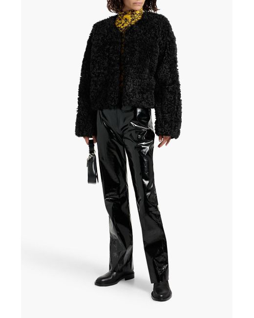 Stand Studio Black Charmaine Reversible Faux Shearling Jacket