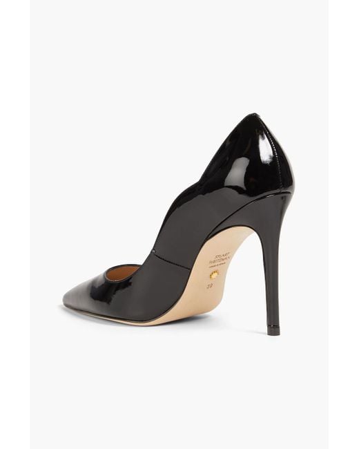 Stuart Weitzman Stuart 100 Scalloped Patent-leather Pumps in