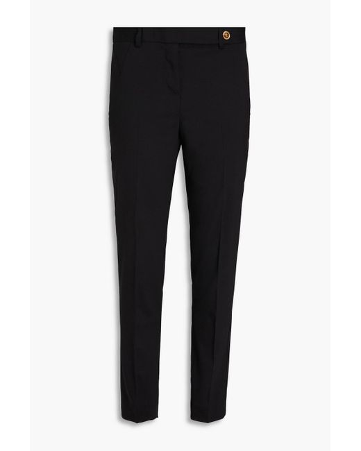 Versace Black Stretch-wool Crepe Skinny Pants