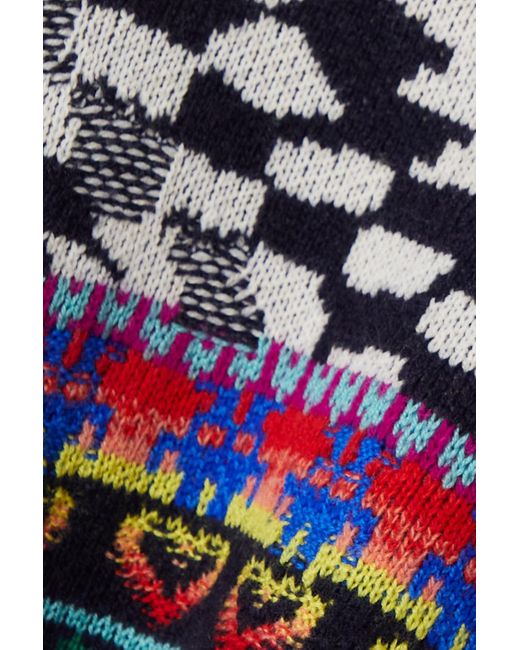 Stella McCartney Blue Keep In Touch Oversized Jacquard-knit Wool-blend Sweater