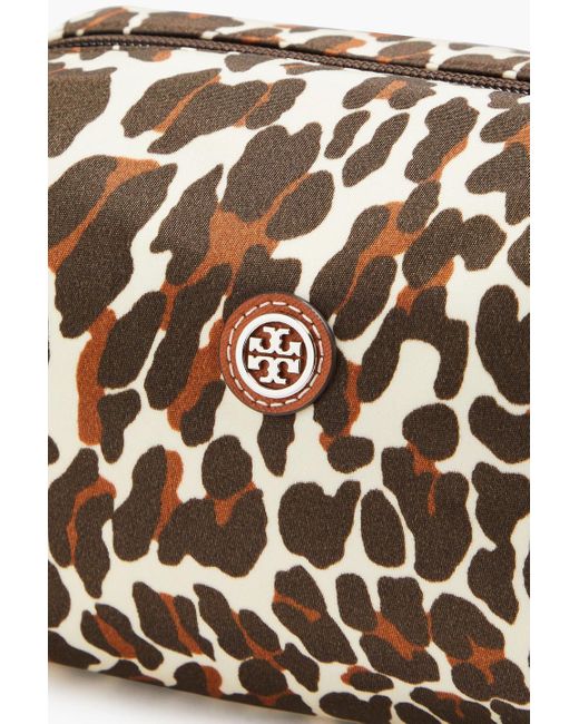 Tory Burch Black Virginia Leopard-print Shell Cosmetics Case