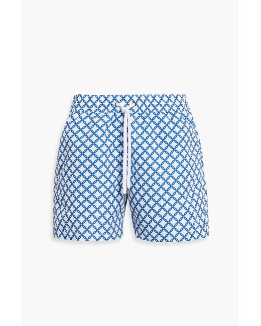 Frescobol Carioca Blue Short-length Printed Swim Shorts for men