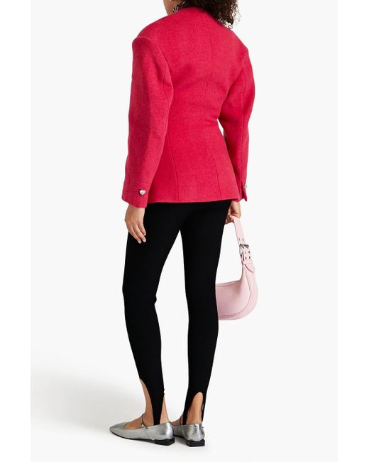 Ganni Pink Wool-blend Twill Blazer