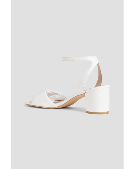 Stuart Weitzman White Everly 50 Leather Sandals