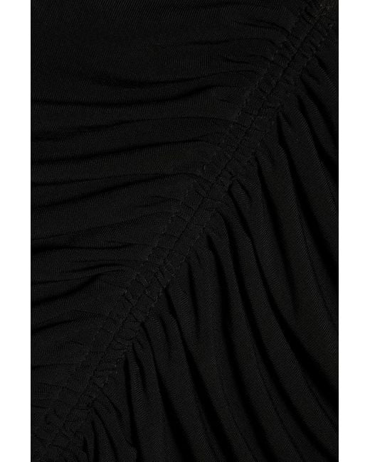 A.L.C. Black Violet Ruched Stretch-jersey Mini Dress