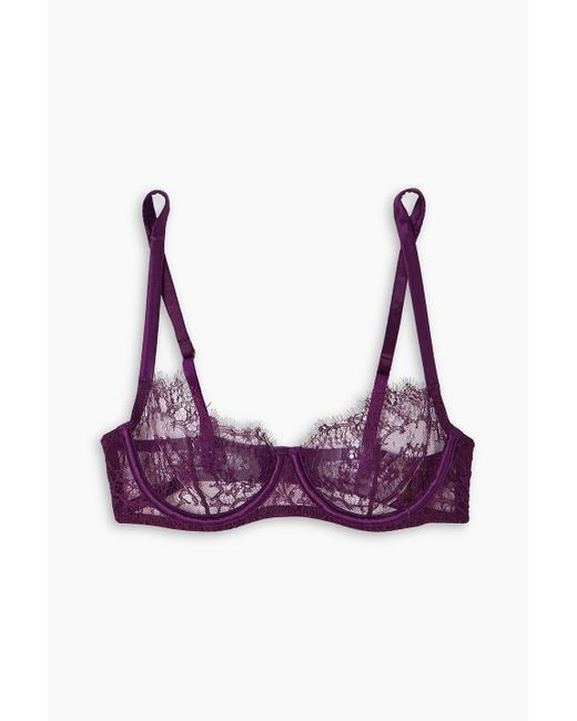 Coco De Mer Purple Lunaria Lace Underwired Balconette Bra