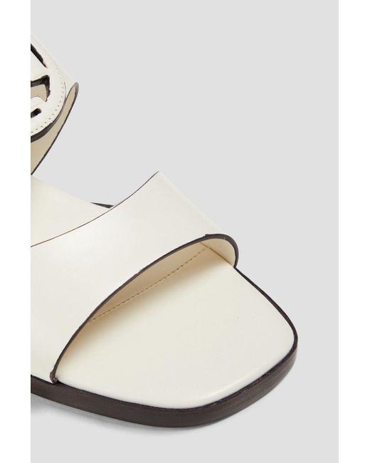Tory Burch White Bombe Miller Leather Sandals