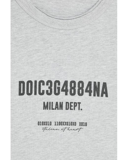 Dolce & Gabbana T-shirt aus baumwoll-jersey mit print in Gray für Herren