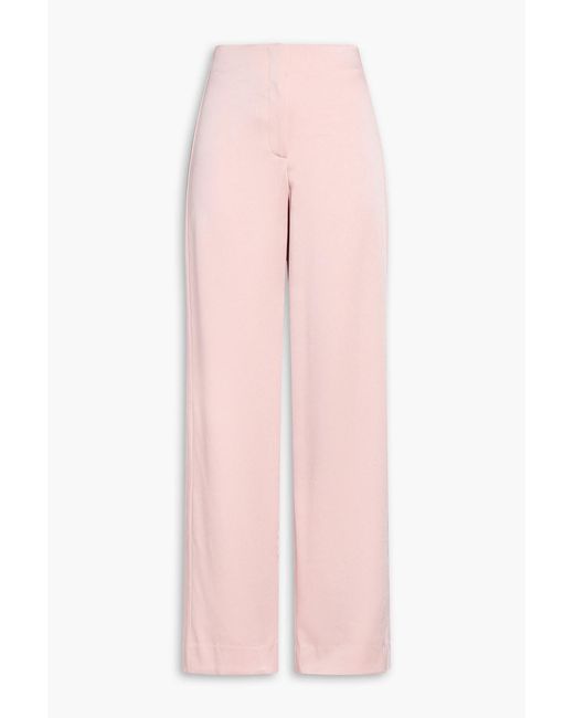 Veronica Beard Pink Ronin Satin-crepe Wide-leg Pants