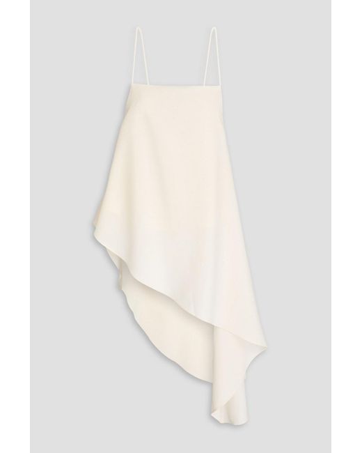 Rohe White Asymmetric Wool-Blend Crepe Top