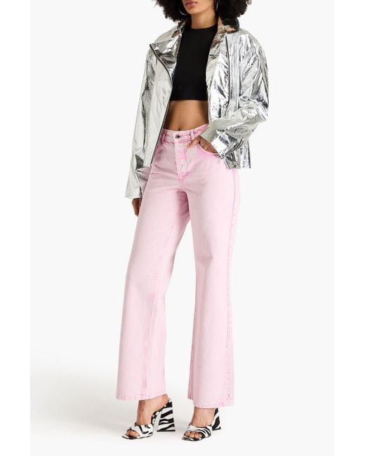Stine Goya Pink Joelle Faded High-rise Flared Jeans