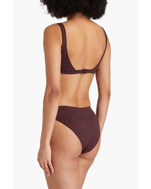 Loulou de Saison Purple Hephaistos bikini-oberteil aus stretch-jacquard