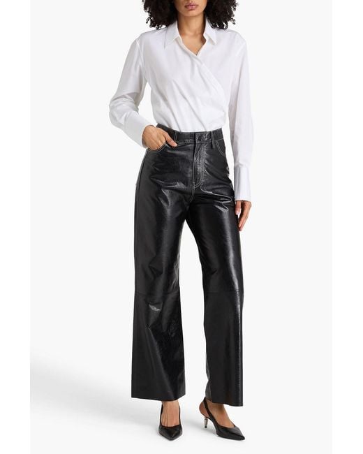 Day Birger et Mikkelsen Black Elijah Leather Straight-Leg Pants