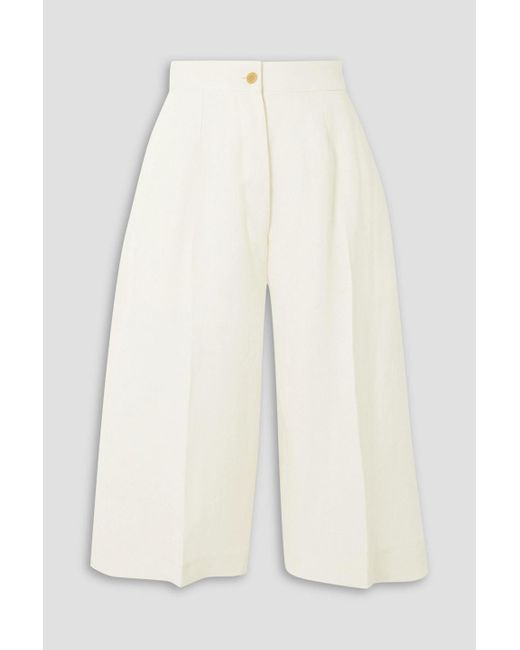 Giuliva Heritage Natural Theresa Linen And Silk-blend Culottes
