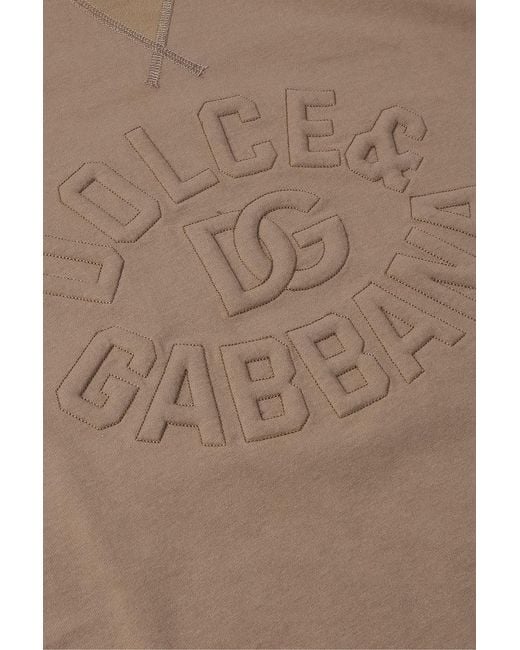 Dolce & Gabbana Natural Logo-Embroidered Cotton-Jersey T-Shirt for men