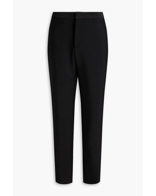 Versace Black Slim-Fit Mohair And Wool-Blend Tuxedo Pants for men
