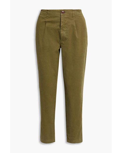 Alex Mill Green Boy Cropped Cotton-blend Twill Tapered Pants