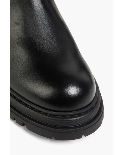 Claudie Pierlot Black Leather Platform Ankle Boots