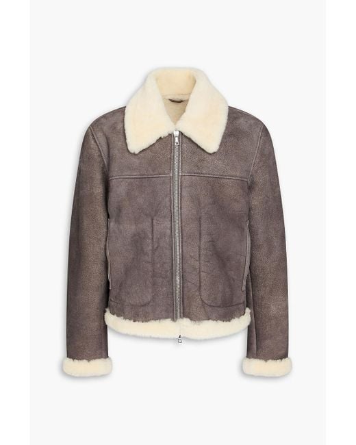 Officine Generale Brown Isaac Shearling Jacket for men