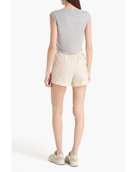 ÉTERNE White Cropped Cotton And Modal-Blend Jersey Top
