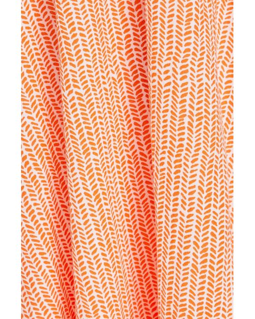 Heidi Klein Orange Bedrucktes neckholder-maxikleid aus baumwollmusselin