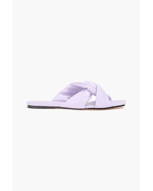 STUDIO AMELIA Purple Pillow Loop Leather Sandals