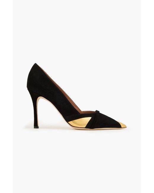 Malone Souliers Black Embellished Suede Pumps