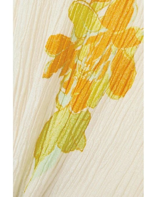 Savannah Morrow Metallic Andria Floral-print Silk And Bamboo-blend Crepon Midi Dress