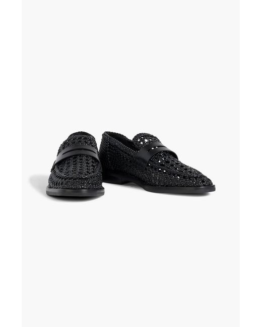 3.1 Phillip Lim Black Woven Leather Loafers
