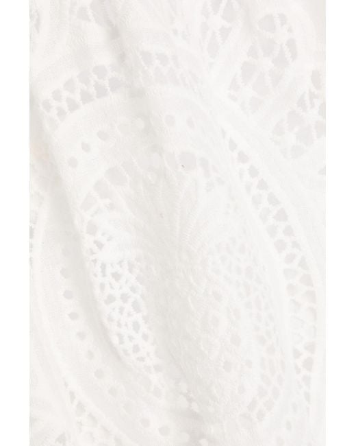 Zimmermann Natural Cutout Broderie Anglaise Linen Mini Dress