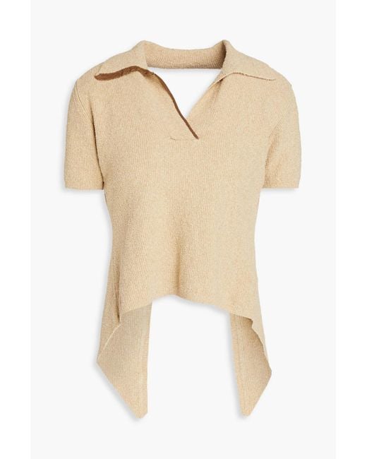 Jacquemus Natural Bagnu Open-back Cotton-blend Terry Polo Shirt