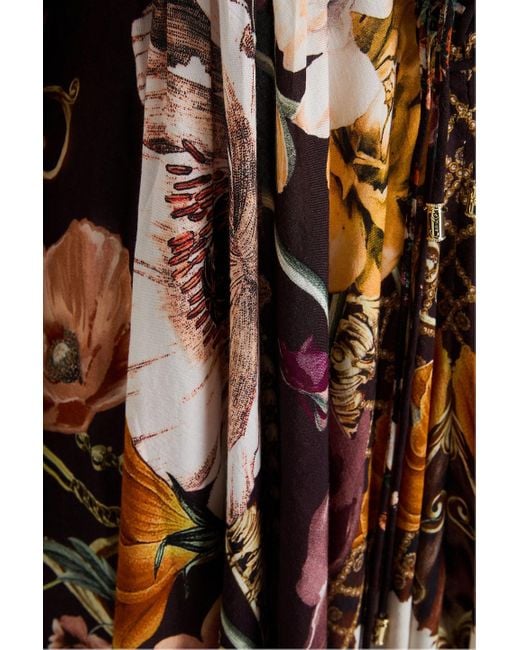 Camilla Multicolor Embellished Floral-Print Mousseline Mini Dress