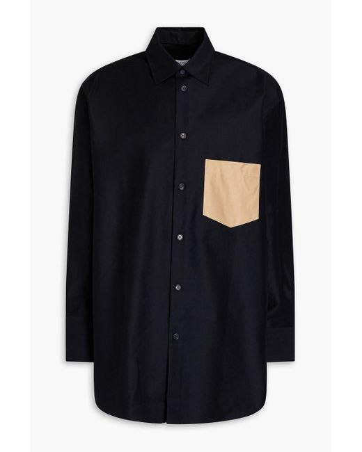 J.W. Anderson Black Oversized Two-tone Cotton-poplin Shirt for men