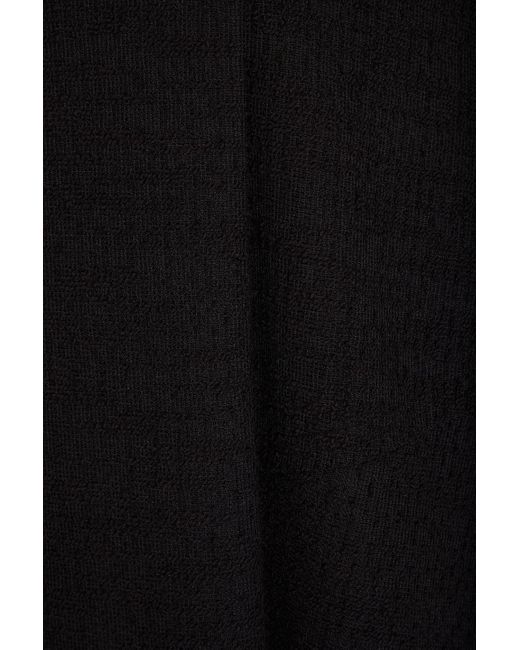 Rebecca Vallance Black Carine Chain-embellished Tweed Midi Dress