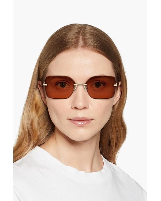 Zimmermann Brown Square-Frame Metal Sunglasses