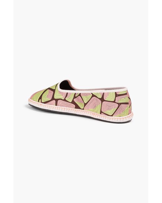 Emilio Pucci Pink Printed Twill Slippers