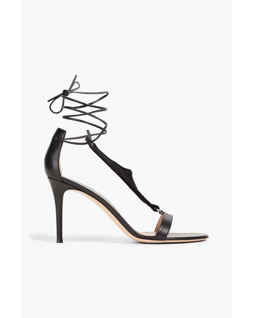 Gianvito Rossi White Jersey-trimmed Leather Sandals