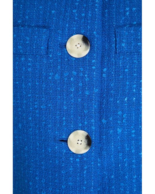 Veronica Beard Blue Tamara Cotton-Blend Tweed Vest