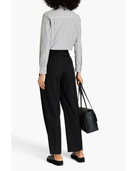 3.1 Phillip Lim Black Wool-blend Twill Tapered Pants