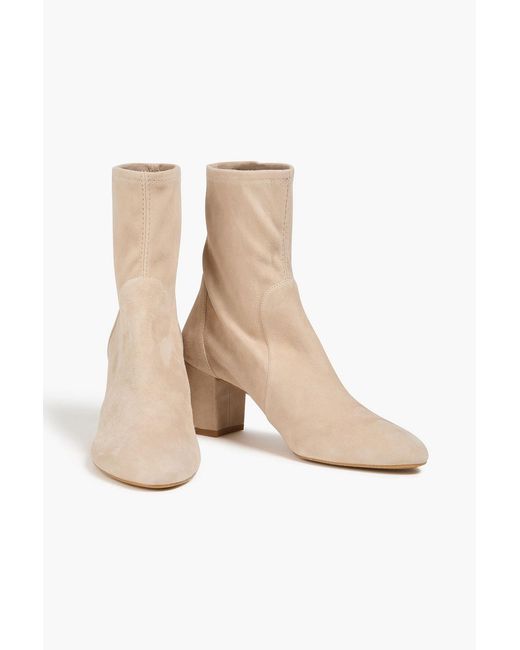 Stuart Weitzman Natural Yuliana 60 Stretch-Suede Ankle Boots
